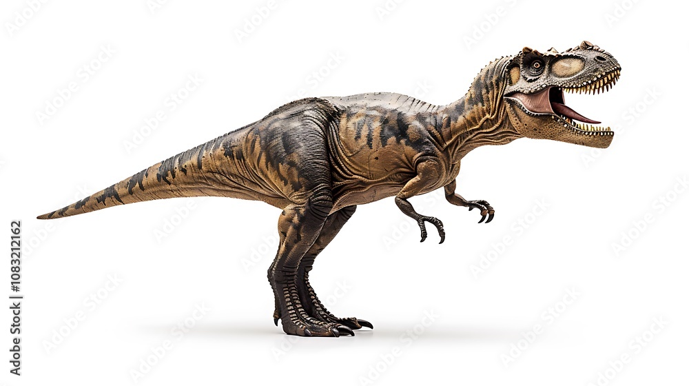 Fototapeta premium A detailed model of a Tyrannosaurus rex dinosaur, showcasing its features and posture.