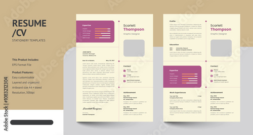 Minimalist Modern CV Resume Design Template