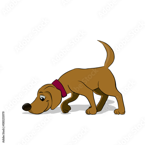 illustration of a dog sniffing