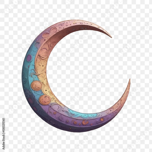 Elegant Crescent Moon Illustration for Celestial Designs