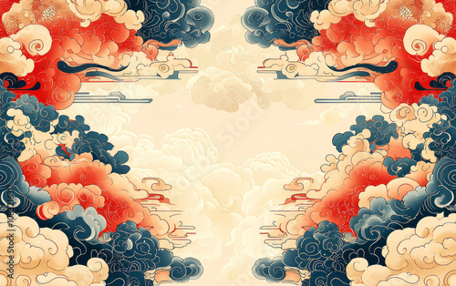 Traditional Chinese elements Xiangyun texture art illustration background photo