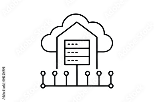 data center vector icon line art illustration outline design