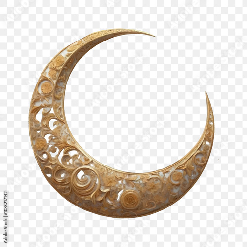 Elegant Crescent Moon Illustration for Celestial Designs