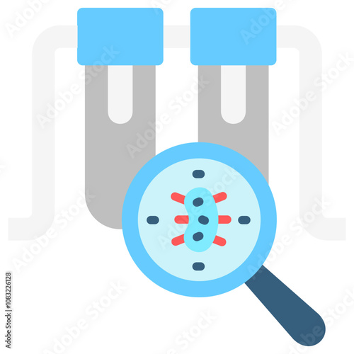 Bacteria flat color icon, use for UI, UX, app and web development, digital or print. for industry, education, business, ecology and environment, water treatment theme.