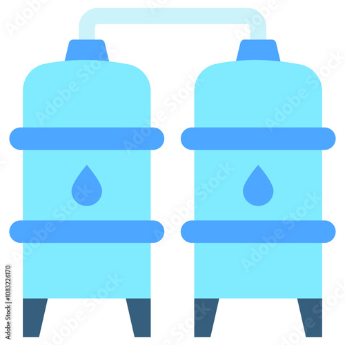 Coagulation flat color icon, use for UI, UX, app and web development, digital or print. for industry, education, business, ecology and environment, water treatment theme.