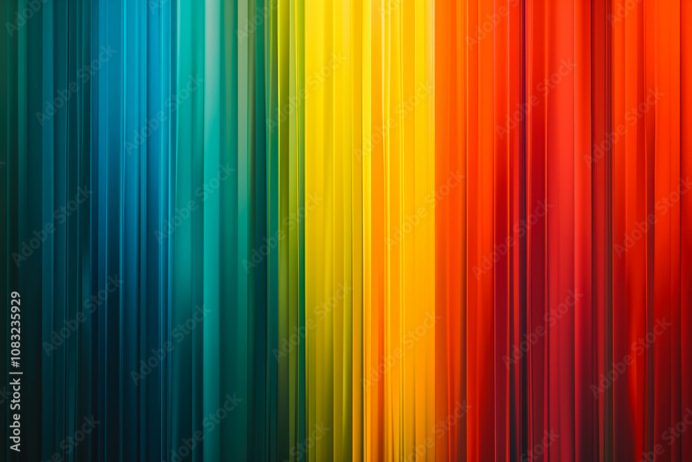 Obraz premium Abstract vertical color strips backgrounds, red yellow green, Vertical stripes of various colors thin width with texture and gradient color.