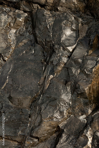 Wallpaper Mural texture, rock texture, black rocks, rocks in nature, cracked surface, rough, abstract rock Torontodigital.ca
