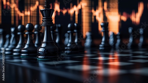 Wallpaper Mural Strategic chess move modern setting digital art dramatic lighting close-up competitive mindset Torontodigital.ca