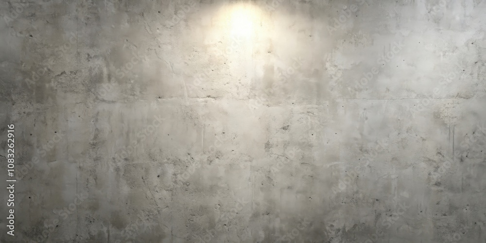 Fototapeta premium A Smooth, Gray Concrete Wall with a Single Light Source Shining From Above