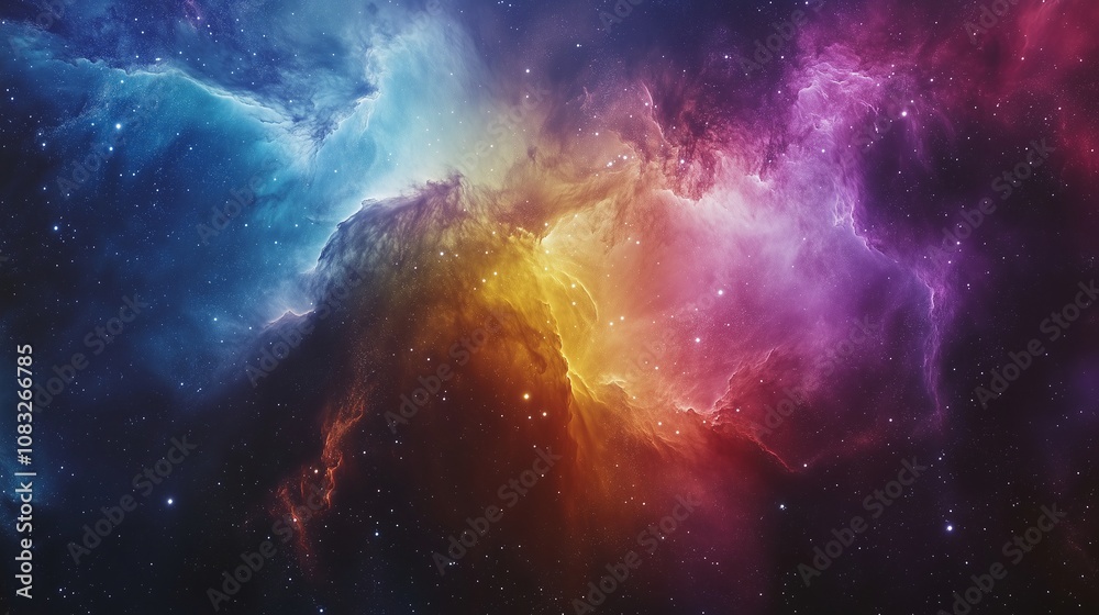 Obraz premium Nebula Dreams: Cosmic Art in Fire and Ice