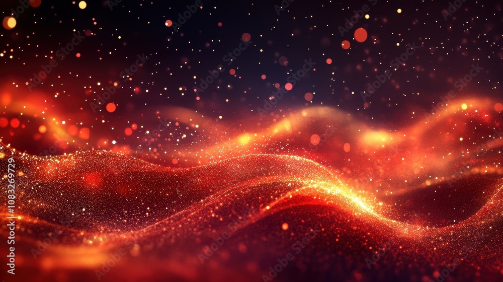 Obraz premium Red and orange glowing particles. Use for backgrounds, presentations, or design projects.