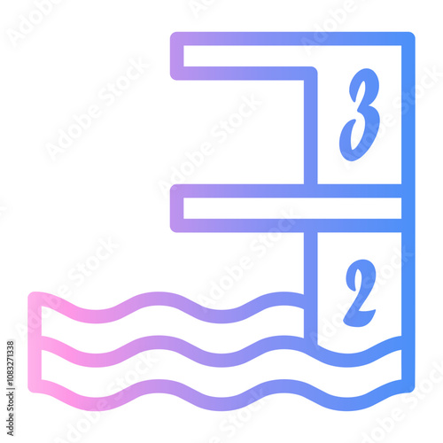 diving Line Gradient Icon