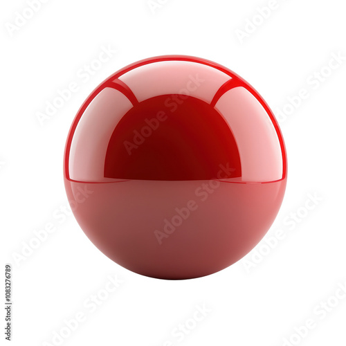 Glossy red sphere with reflective surface