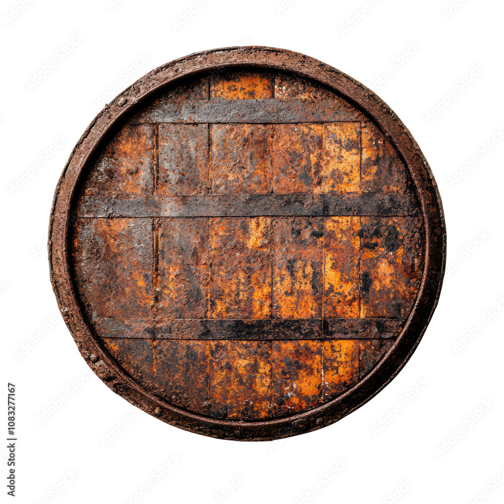 Fototapeta premium Rustic wooden barrel with weathered texture