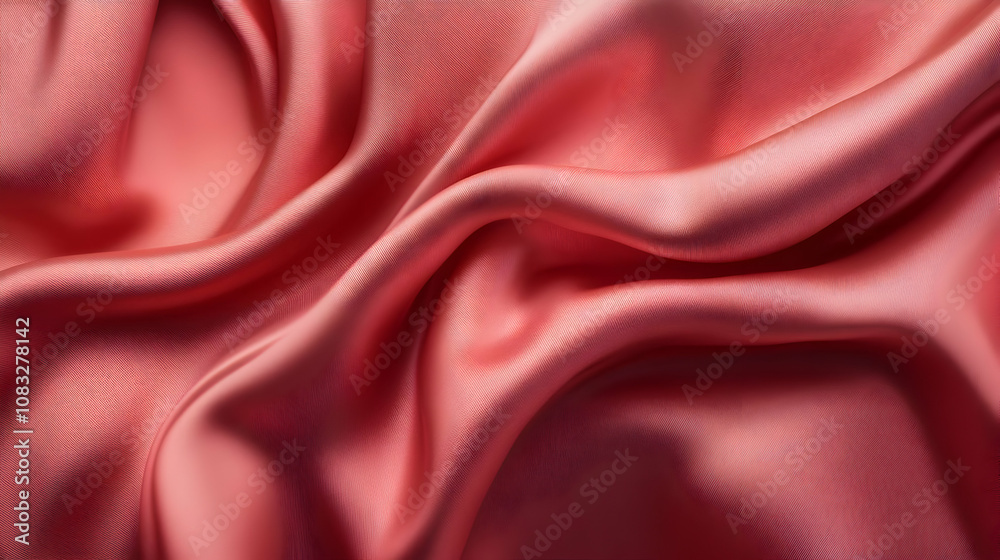 Obraz premium Abstract Background with Smooth Red Drapery Fabric