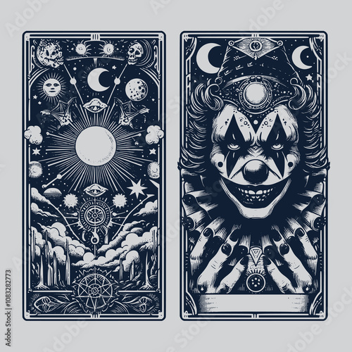 mysterious clown tarot card