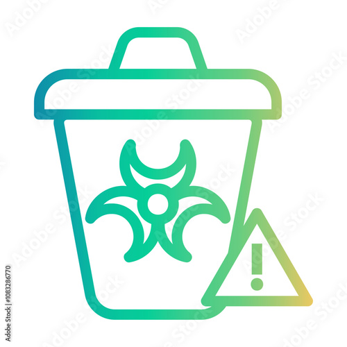 waste bin Line Gradient Icon