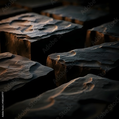 Abstract Close-Up of Rocky Surface Texture
 photo