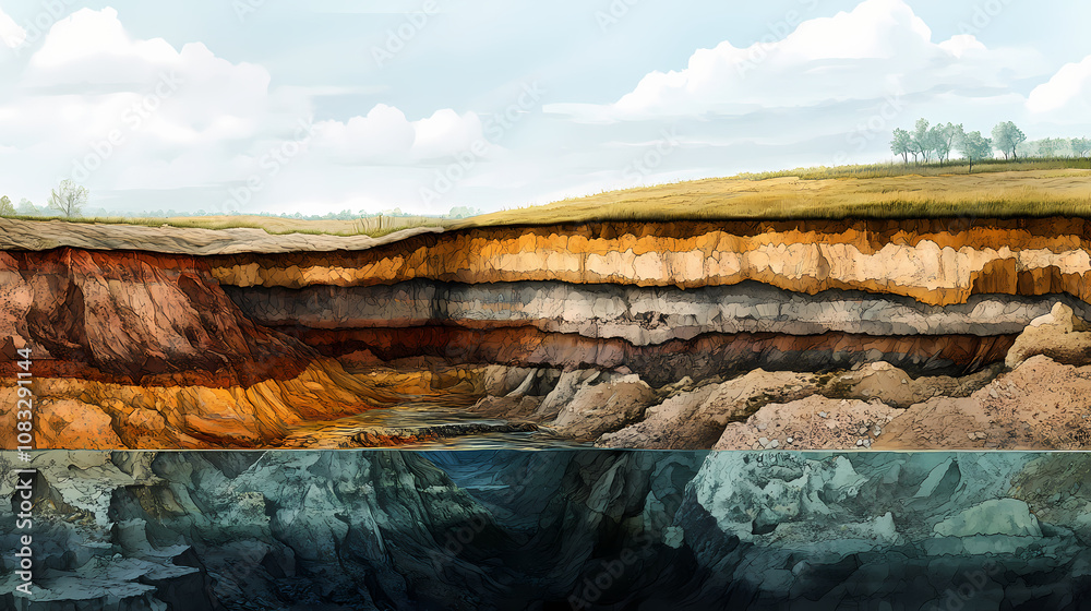 The stratification of soil aquifers and underground water tables is ...