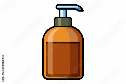 Bottle of hand sanitizer on white background vector illustration