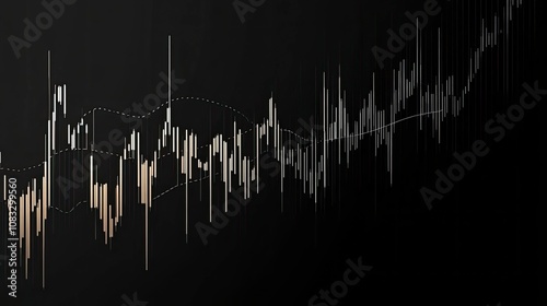 Stock market surge visualization digital space financial chart black background abstract perspective growth concept