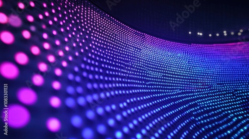 Abstract LED Lights Display: A Symphony of Purple and Blue