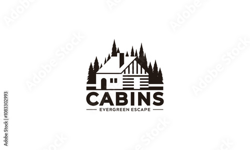 Evergreen Escape Cabins: A Rustic Cabin Nestled Amongst Tall Pine Trees.