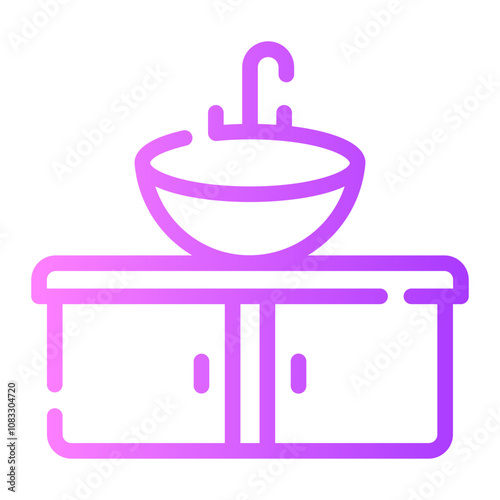 wash basin Line Gradient Icon