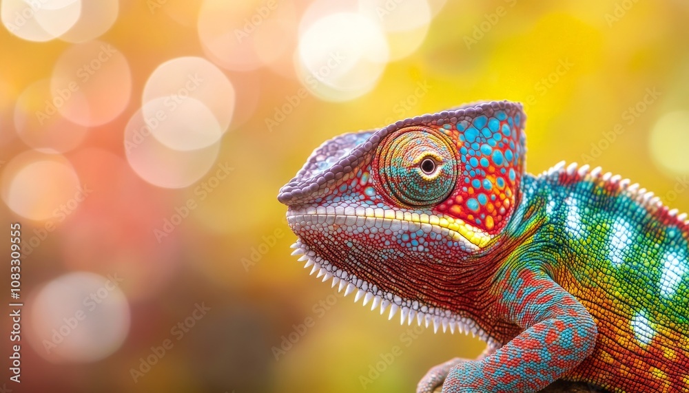 Fototapeta premium Chameleon in Bokeh.