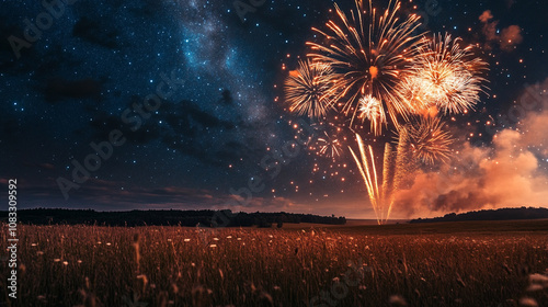 夏の夜を彩る花火 photo