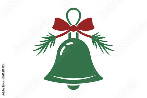 Christmas bell Vector Art Illustration.