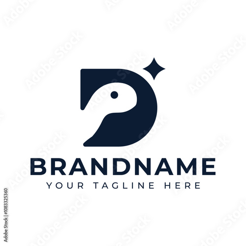 Letter D Dinosaurs Logo,  symbolizing strength, adventure, and timelessness