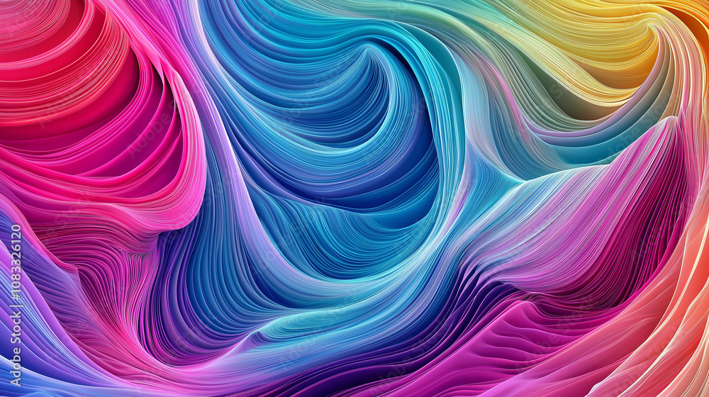 Obraz premium Colorful abstract lines flowing and creating dynamic shapes