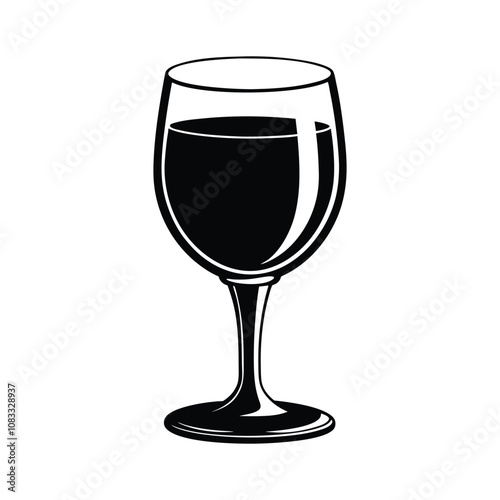 a glass Silhouette Illustration vector style with White background