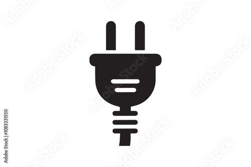 electric plug vector silhouette isolated in white background