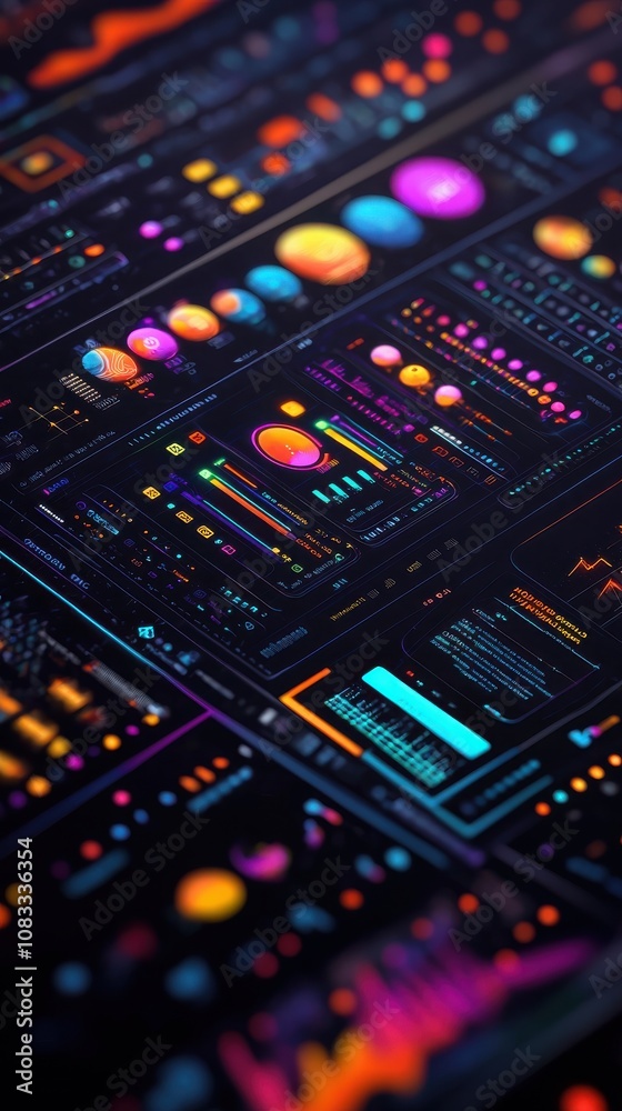 Obraz premium Data visualization dashboard digital learning platform infographic modern environment overview interactive insights