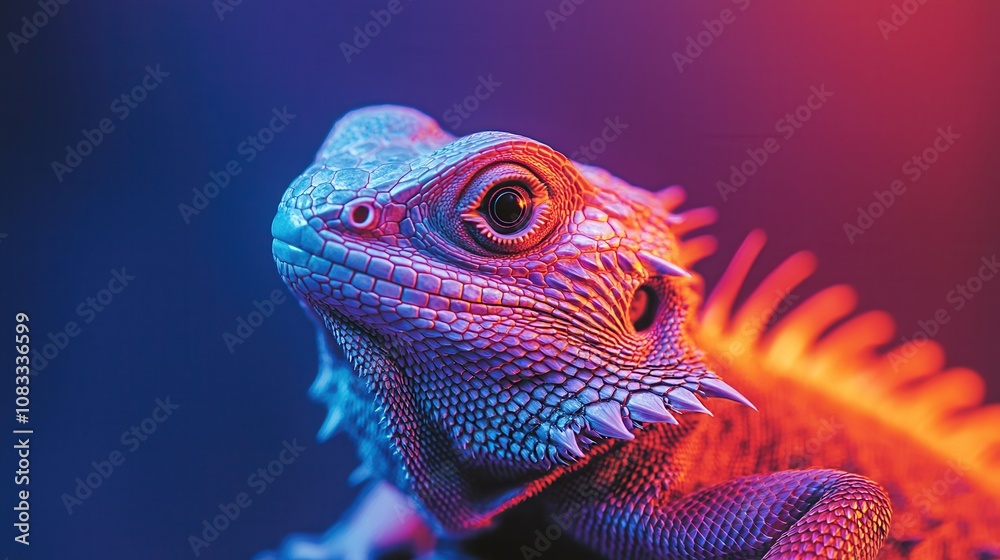 Obraz premium vibrant lizard with colorful scales and striking features
