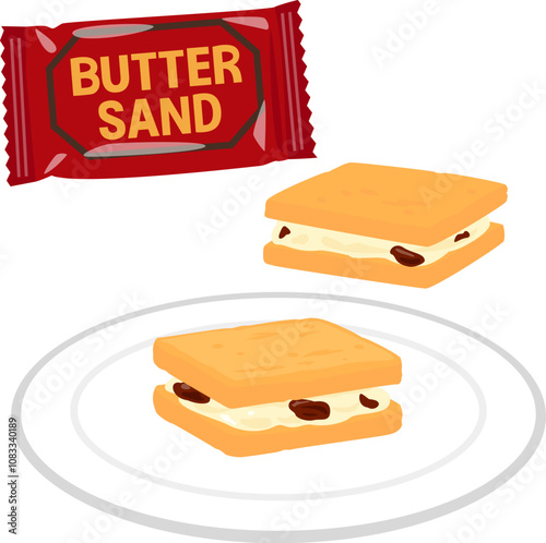 個包装されたバターサンドクッキー