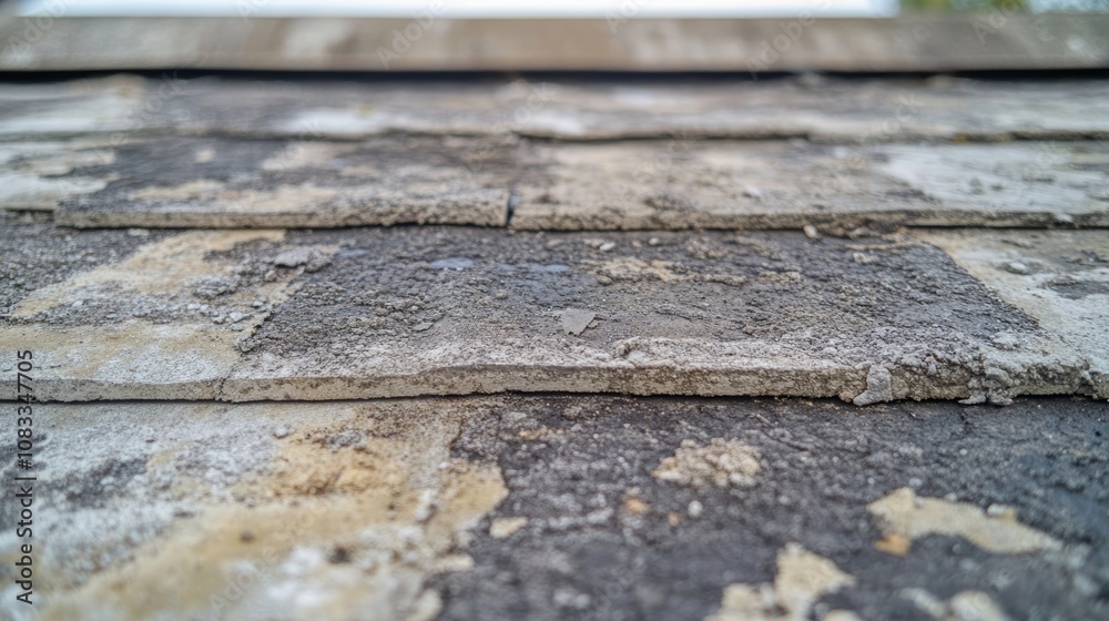 Fototapeta premium The roof is leaking Indoor mold Background Concrete slabs