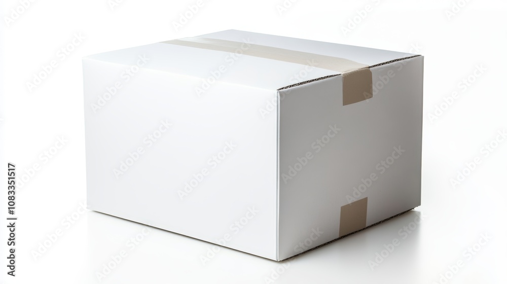 Fototapeta premium White cardboard box isolated on a White background with clipping path