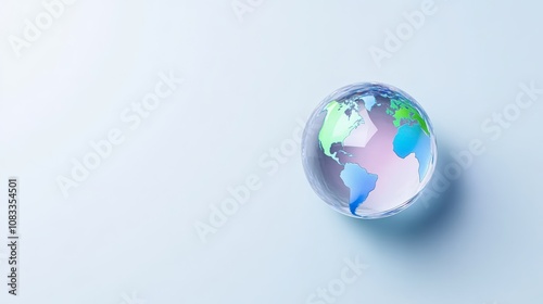 Circular economy conceptcrystal globe with a circular economy icon around itcircular economy for future growth of business and design to reuse and renewable material resources photo