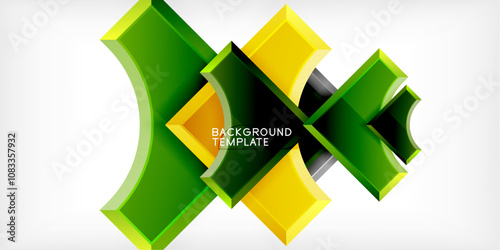 Arrow with round elements. Color geometric shapes background. Vector Illustration For Wallpaper, Banner, Background, Card, Book Illustration, landing page