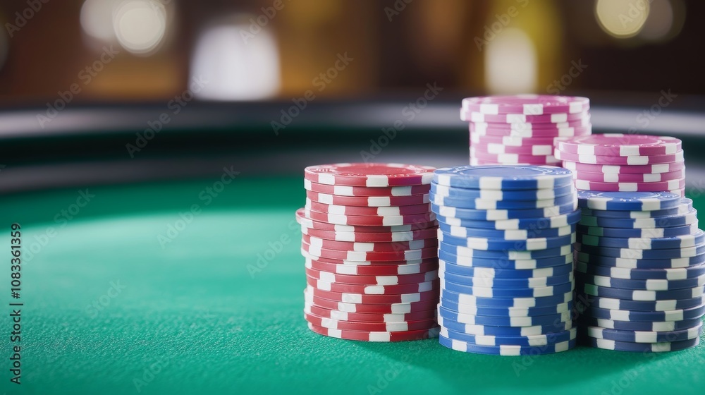 Fototapeta premium Chips on roulette table