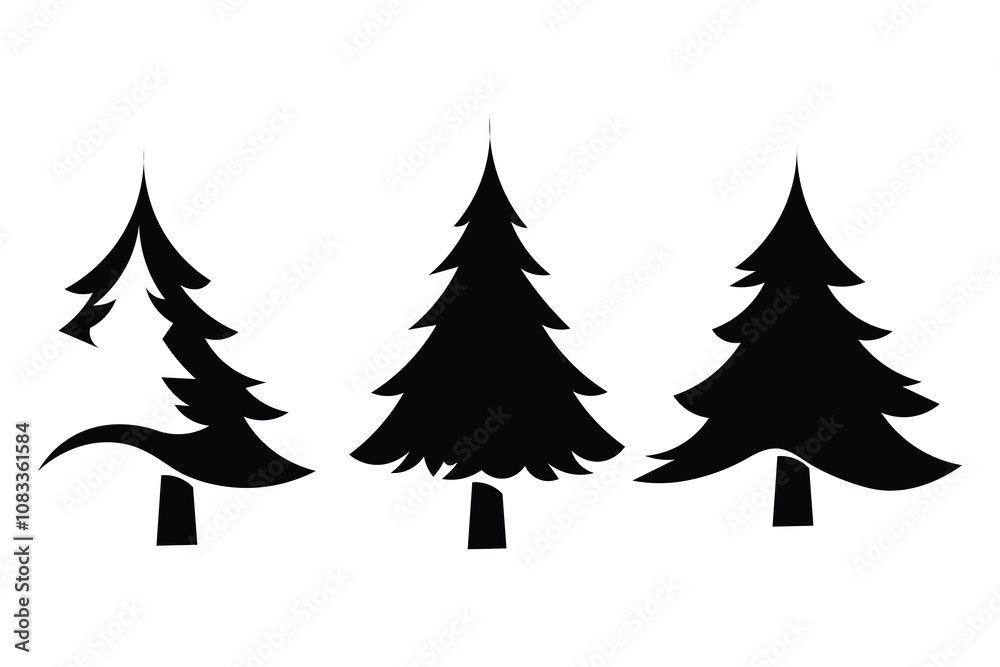 Fototapeta premium christmas tree silhouette