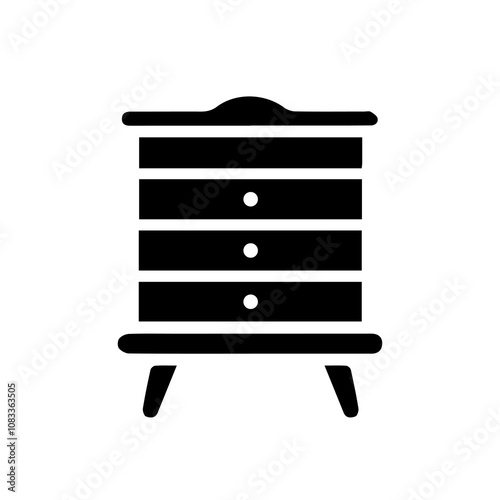 Simple Vector Icon of a bedside table – Logo Design Illustration