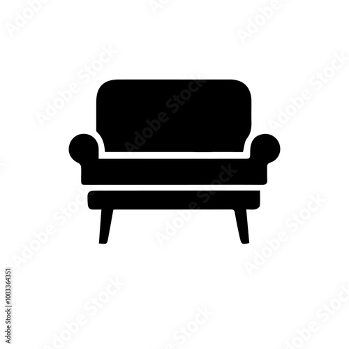 Simple Vector Icon of a sofa – Logo Design Illustration