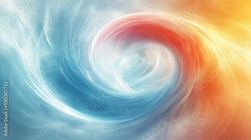 Swirling colors of blue, red, and orange create a vibrant abstract pattern reminiscent of natural phenomena photo