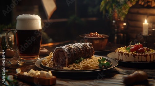 Medieval Feast Table Setting photo