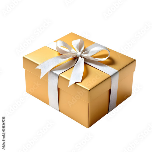 Gift box isolated on transparent background for Christmas, new year, birthday and other festivals.