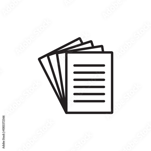Document Papers thin line vector icon